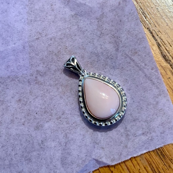 NIB Sterling Silver JTV Pink Peruvian Opal Decorative Pendant - Picture 2 of 12